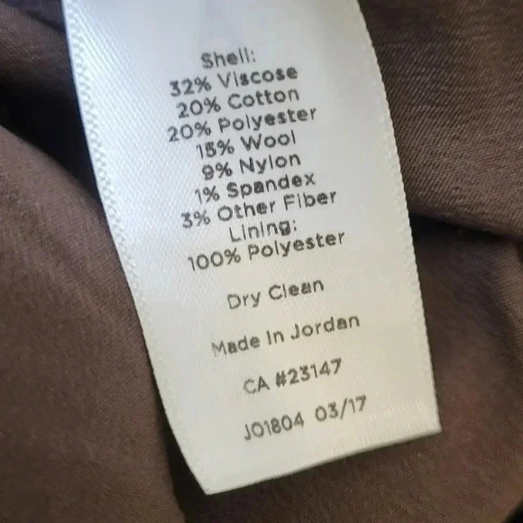 Talbots Wide Leg Wool Blend Flannel Neutral Academic Windsor Trouser Pants(6) - Picture 10 of 11